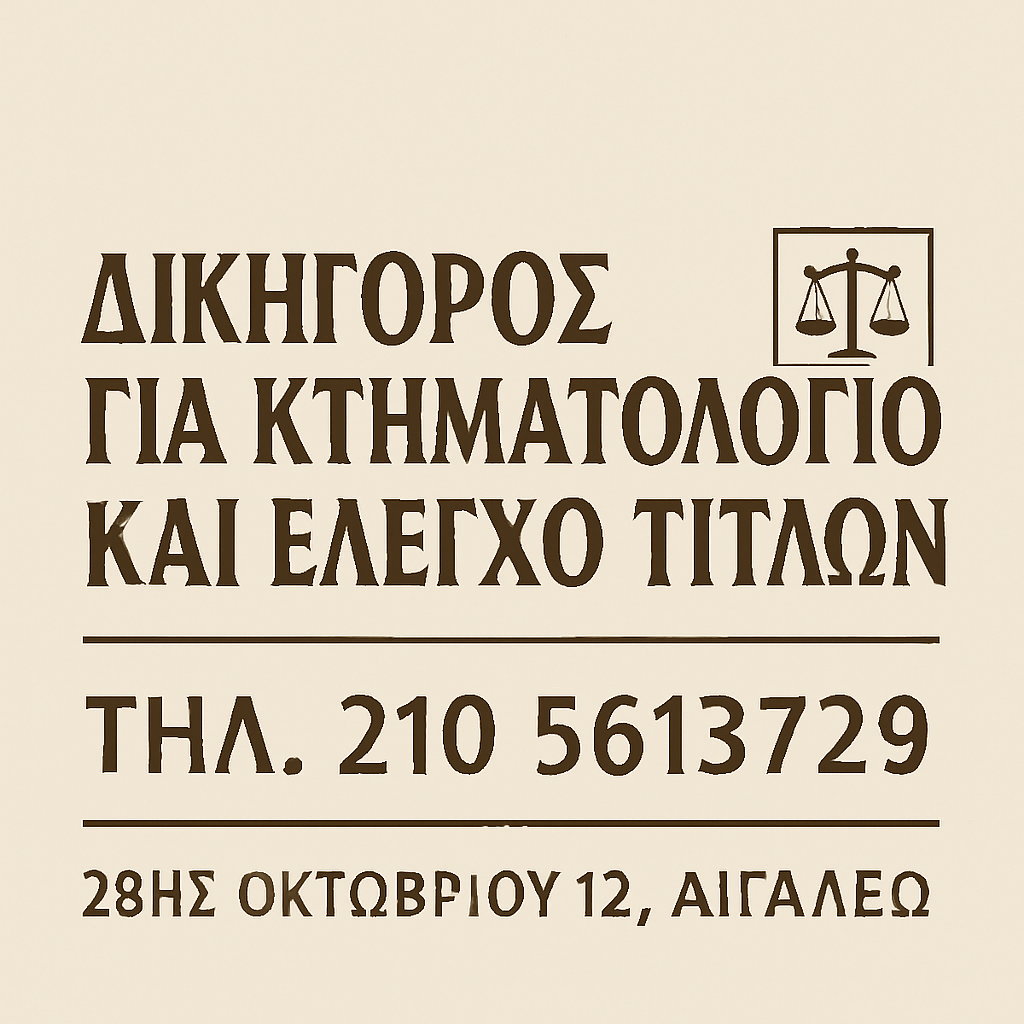 Δικηγόρος για Κτηματολόγιο και Έλεγχο Τίτλων στο Αιγάλεω – Κωνσταντίνος Νικολαρόπουλος