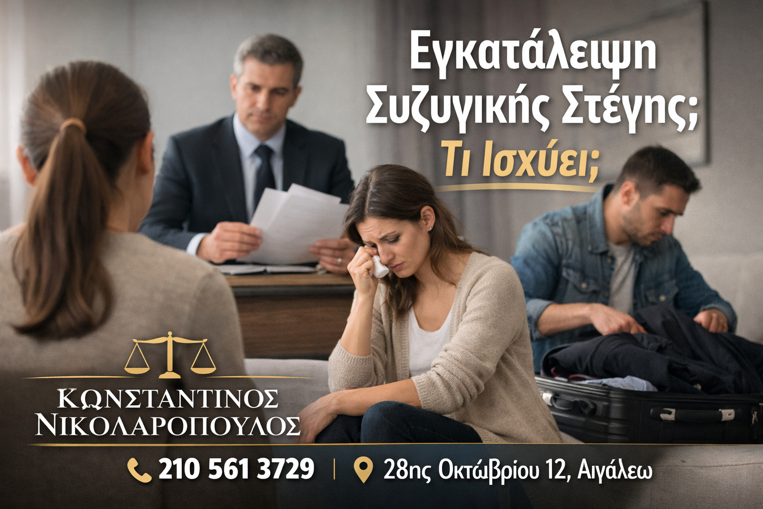 εγκατάλειψη συζυγικής στέγης δικηγόρος Αιγάλεω