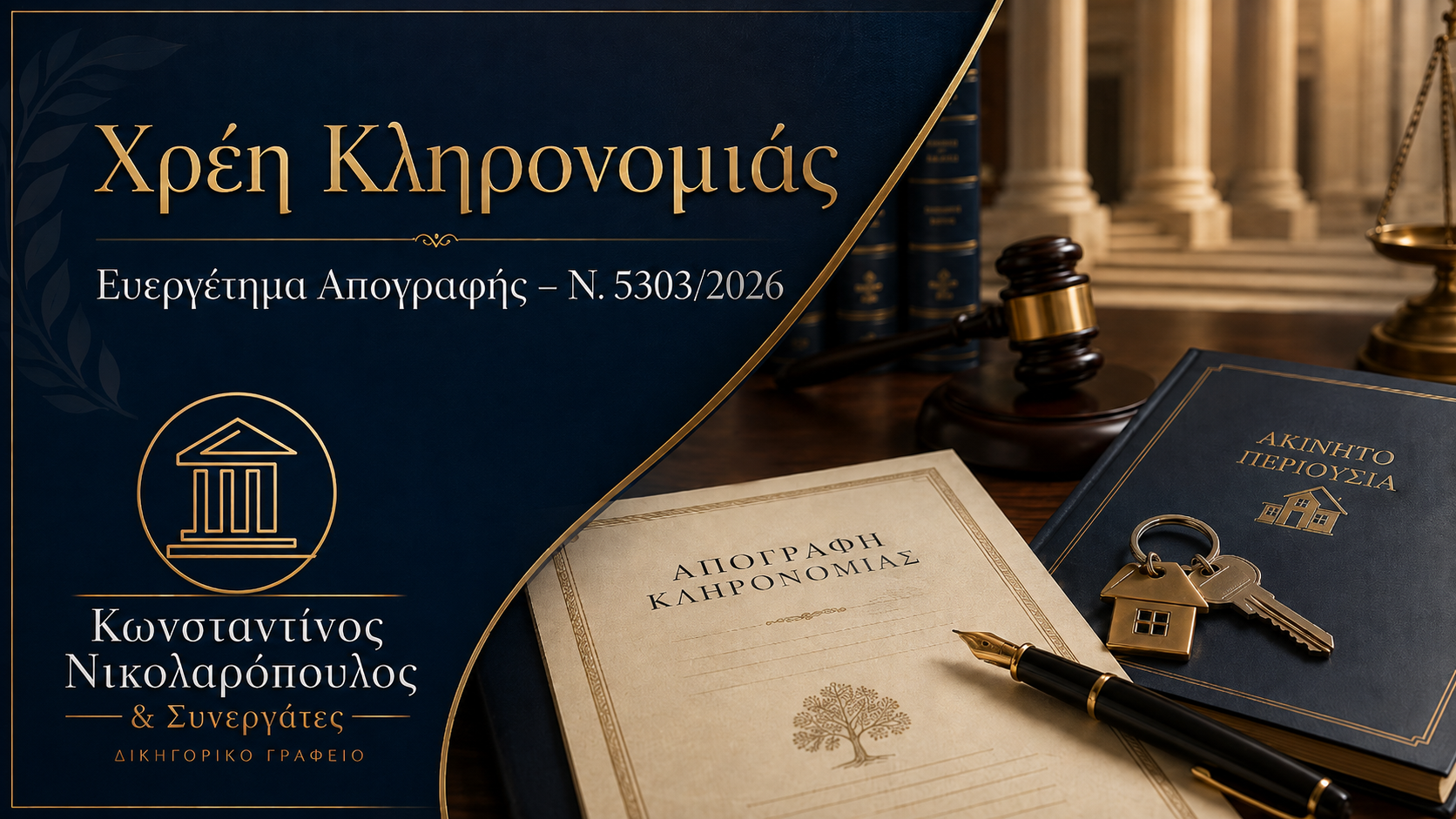 Χρέη κληρονομιάς και ευεργέτημα απογραφής Ν. 5303/2026 – Δικηγορικό Γραφείο Κωνσταντίνος Νικολαρόπουλος & Συνεργάτες